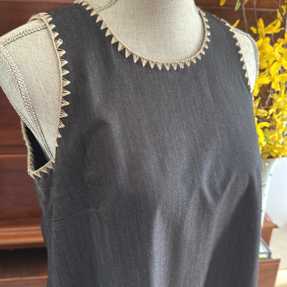 Calvin Klein Navy Denim Dress with Gold Accents Size 4 - Picture 8 of 13
